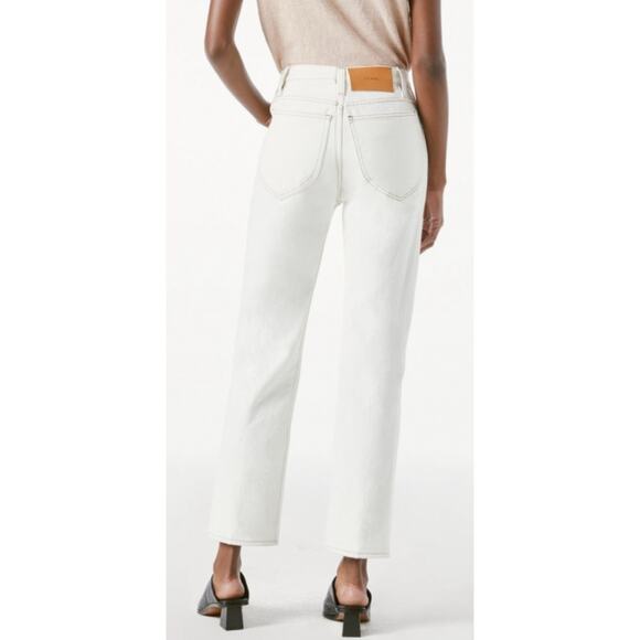 Frame Le Italien Straight Jeans High Rise Cream Rigid Denim Cream Preppy Sz 25 - Picture 5 of 15